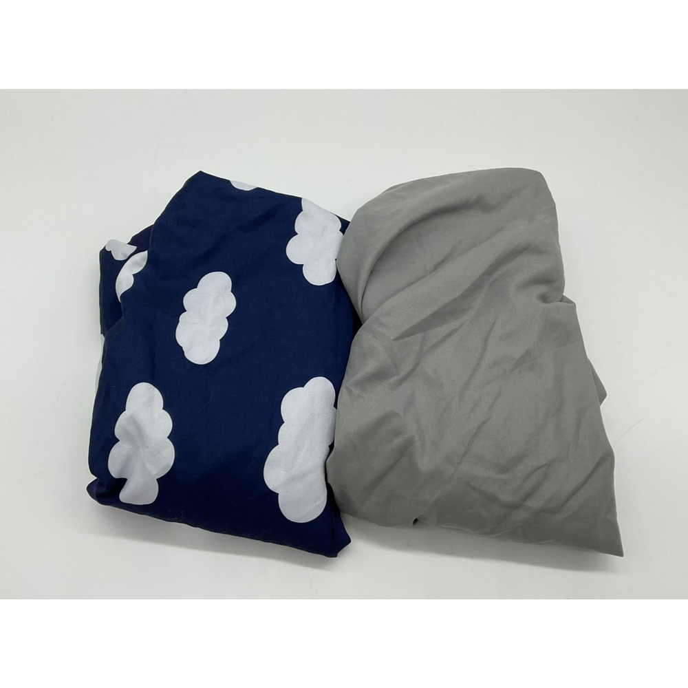 2 Biloban Baby Bassinet Fitted Sheets Cloud Print Gray OEKO-TEX Standard Nursery